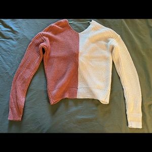 Brown and cream womens sweater XS
